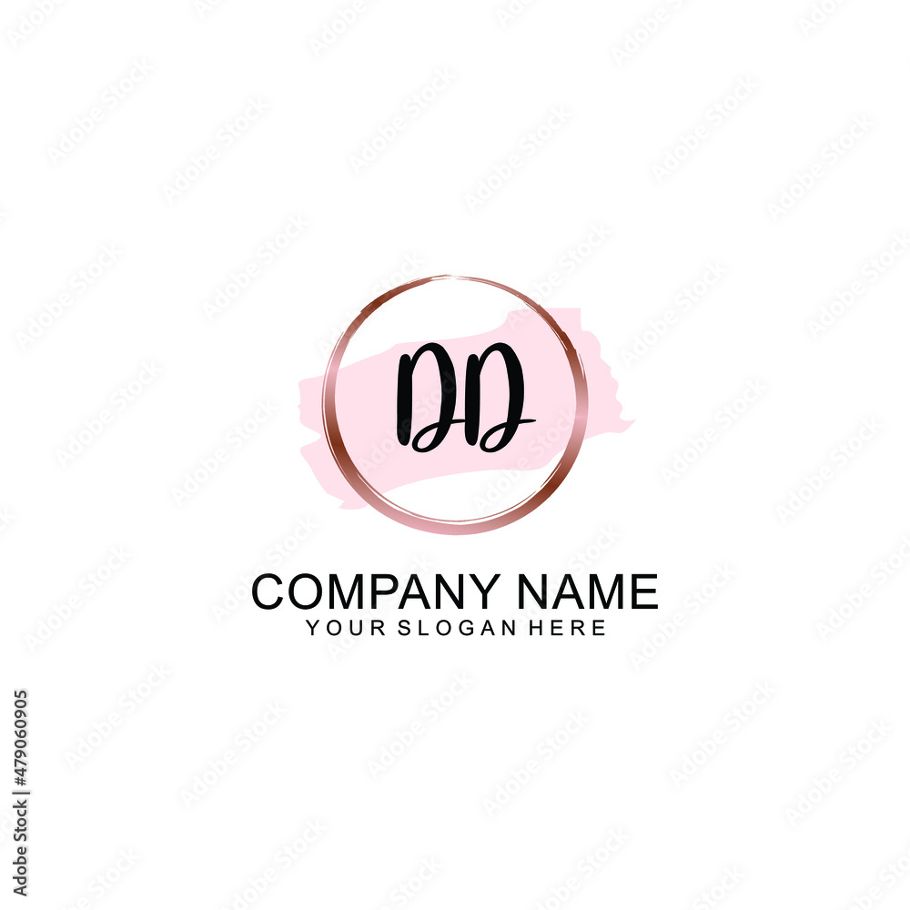 DD Initial handwriting logo vector. Hand lettering for designs