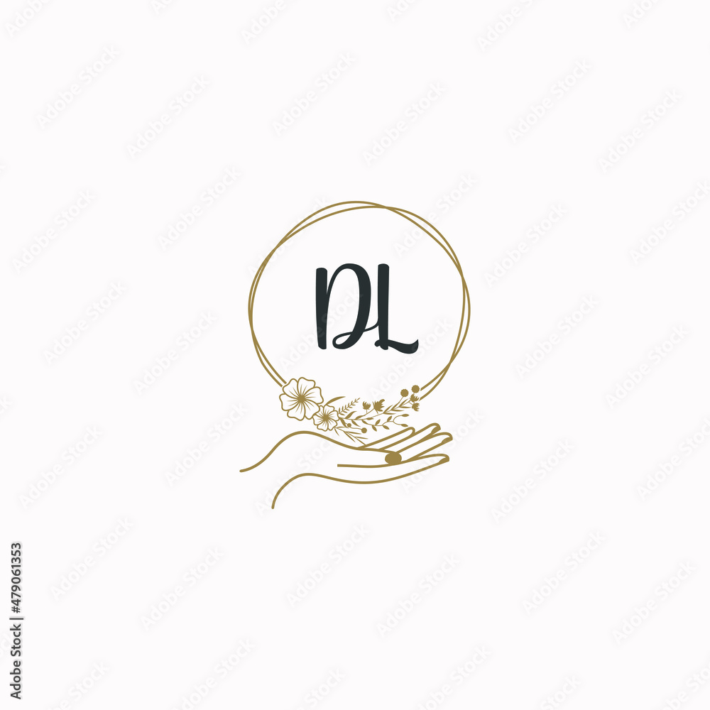 DL initial hand drawn wedding monogram logos DL initial hand drawn wedding monogram logos