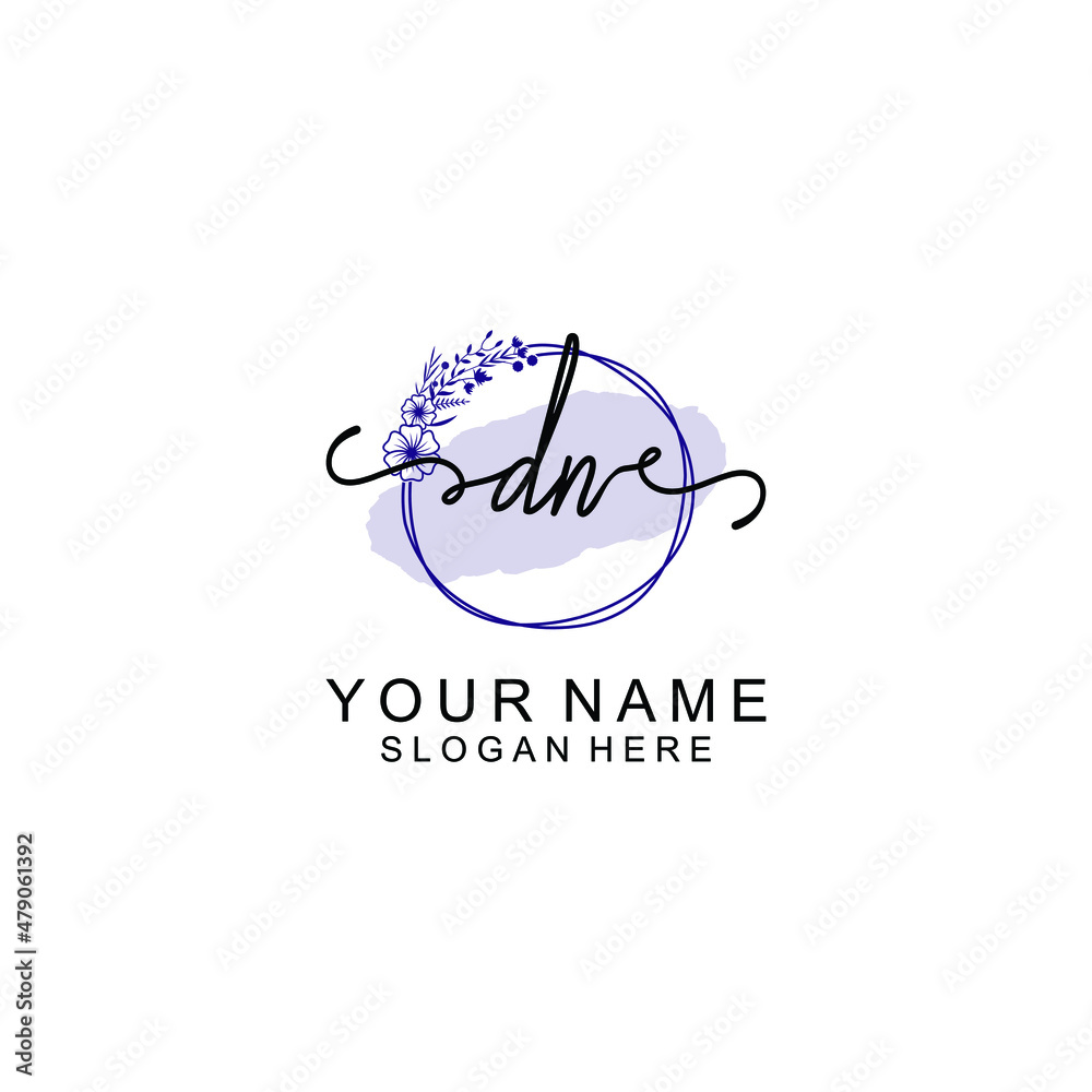 Initial DN beauty monogram and elegant logo design handwriting logo of initial signature Initial DN beauty monogram and elegant logo design handwriting logo of initial signature