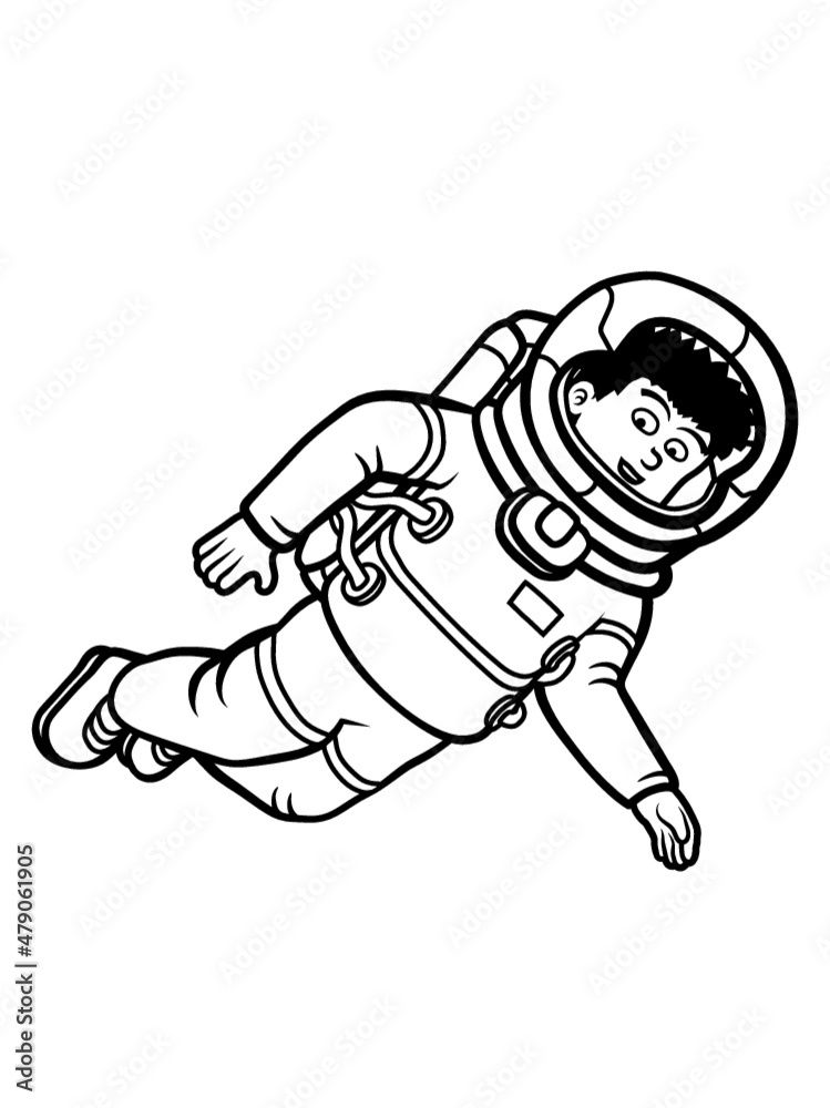 Glücklicher schwereloser Astronaut 