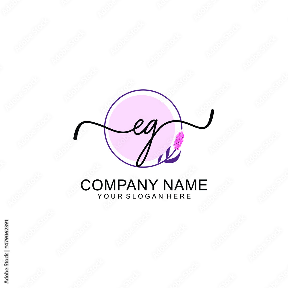 Initial EG beauty monogram and elegant logo design handwriting logo of initial signature Initial EG beauty monogram and elegant logo design handwriting logo of initial signature