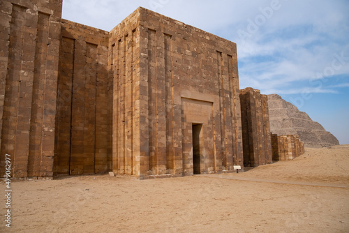 Temple around of Step pyramid of Djoser in Saqqara, an archeological remain in the Saqqara necropolis, Egypt