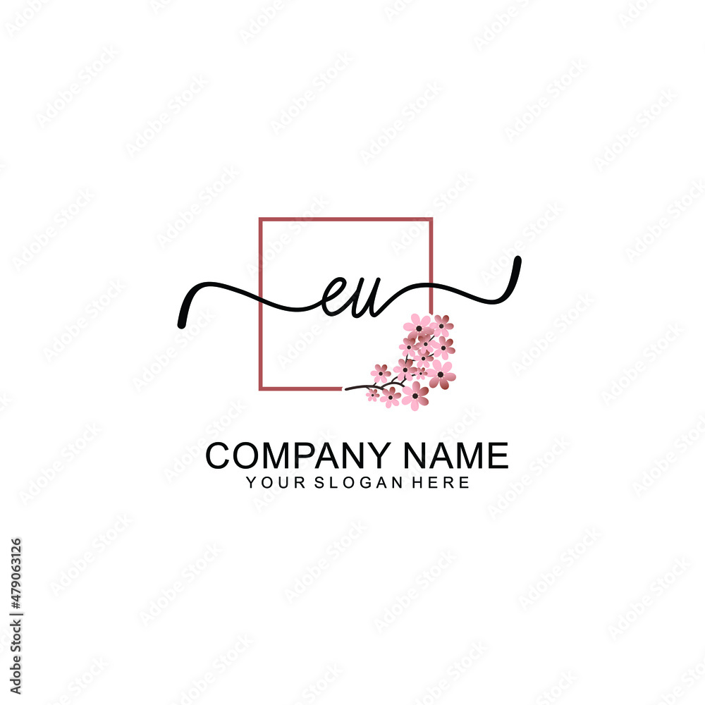 Initial EU beauty monogram and elegant logo design handwriting logo of initial signature Initial EU beauty monogram and elegant logo design handwriting logo of initial signature