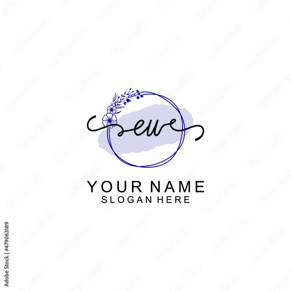Initial EU beauty monogram and elegant logo design handwriting logo of initial signature Initial EU beauty monogram and elegant logo design handwriting logo of initial signature