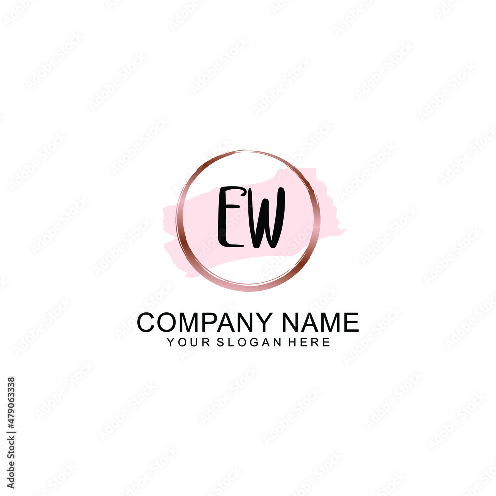EW Initial handwriting logo vector. Hand lettering for designs EW Initial handwriting logo vector. Hand lettering for designs