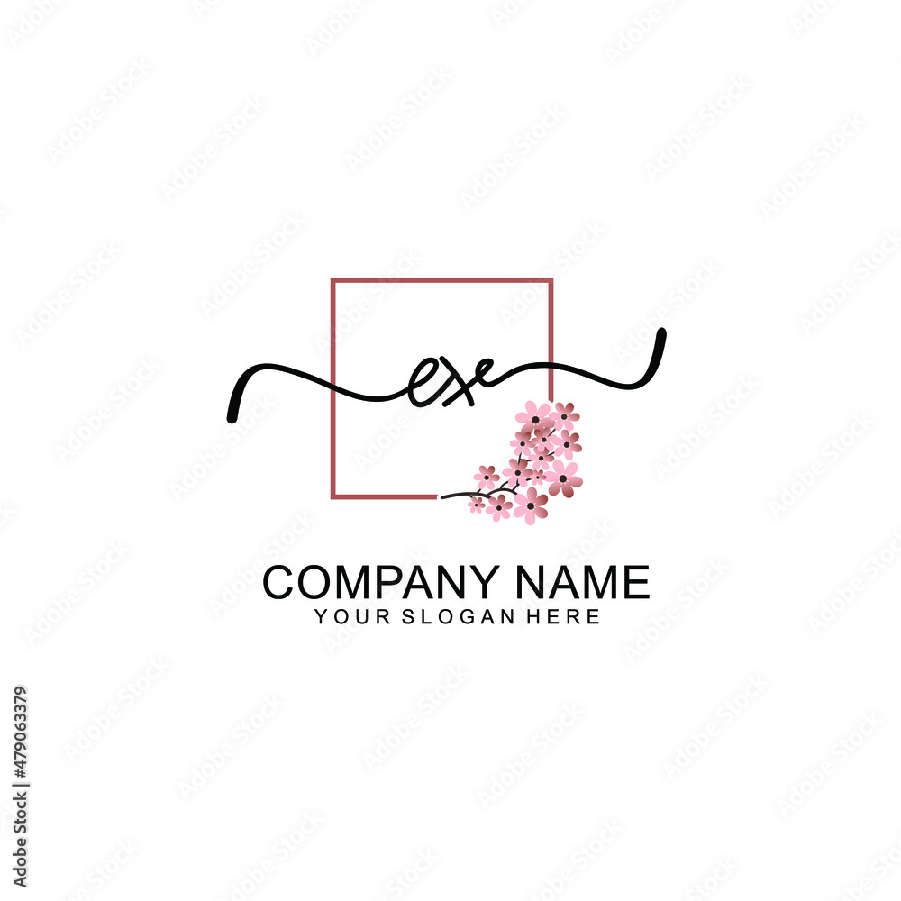 Initial EX beauty monogram and elegant logo design handwriting logo of initial signature Initial EX beauty monogram and elegant logo design handwriting logo of initial signature