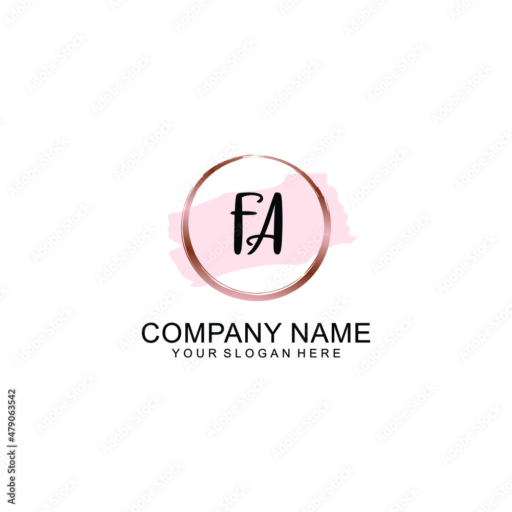 FA Initial handwriting logo vector. Hand lettering for designs FA Initial handwriting logo vector. Hand lettering for designs