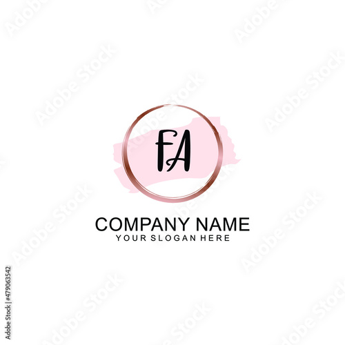 FA Initial handwriting logo vector. Hand lettering for designs