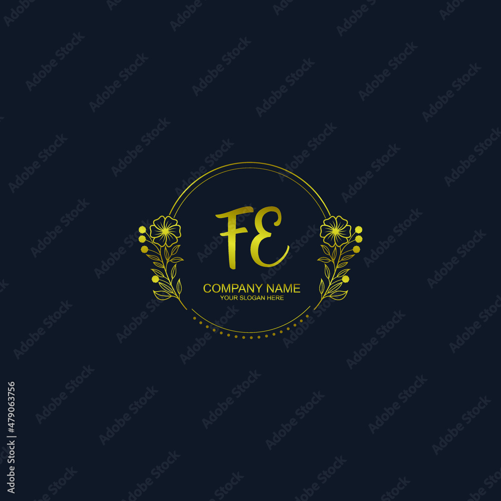 FE initial hand drawn wedding monogram logos FE initial hand drawn wedding monogram logos