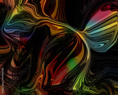 modern alcohol ink, drawn with green and brown colors on a dark background, art ink texture