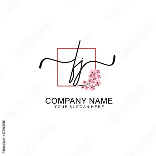 Initial FJ beauty monogram and elegant logo design  handwriting logo of initial signature © LAURIS