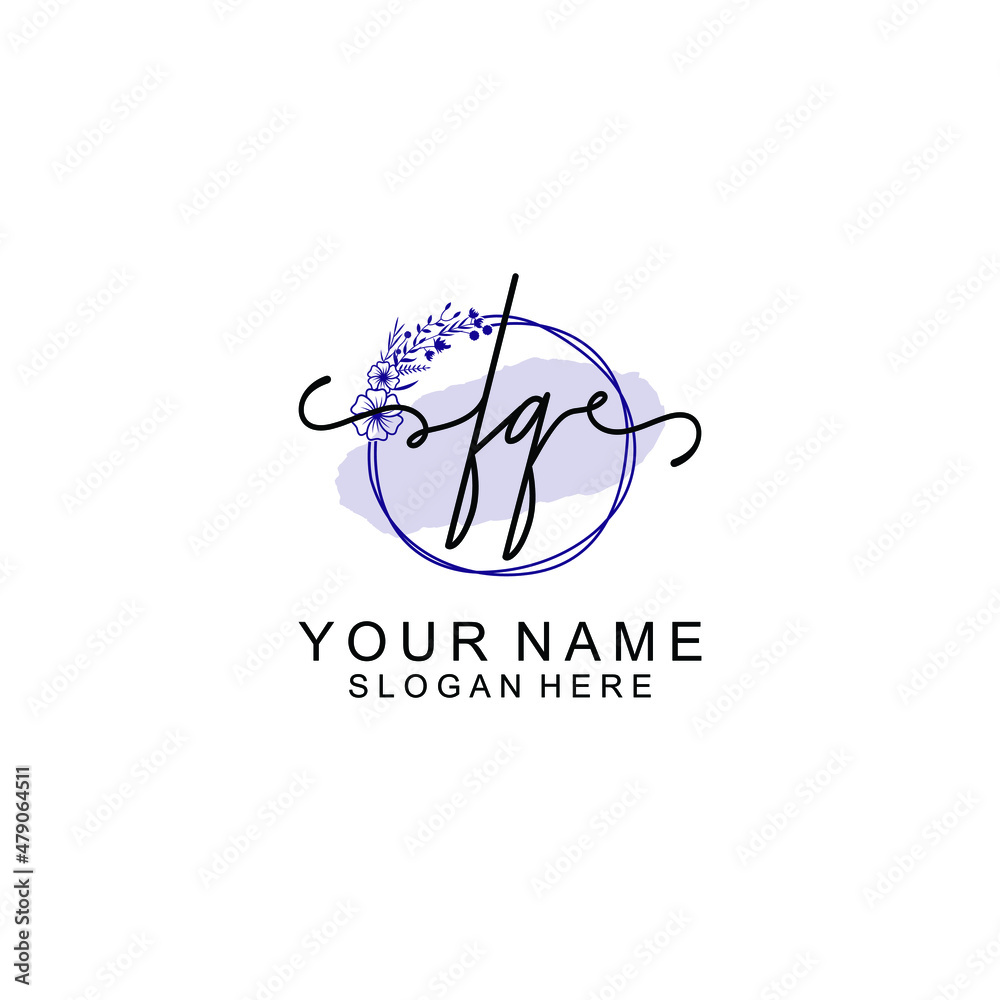 Initial FQ beauty monogram and elegant logo design handwriting logo of initial signature Initial FQ beauty monogram and elegant logo design handwriting logo of initial signature