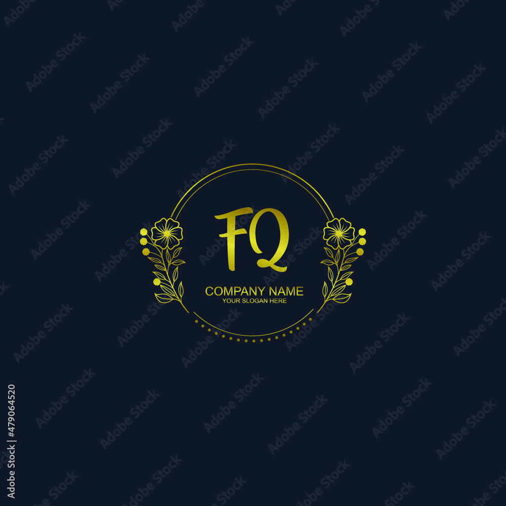 FQ initial hand drawn wedding monogram logos FQ initial hand drawn wedding monogram logos