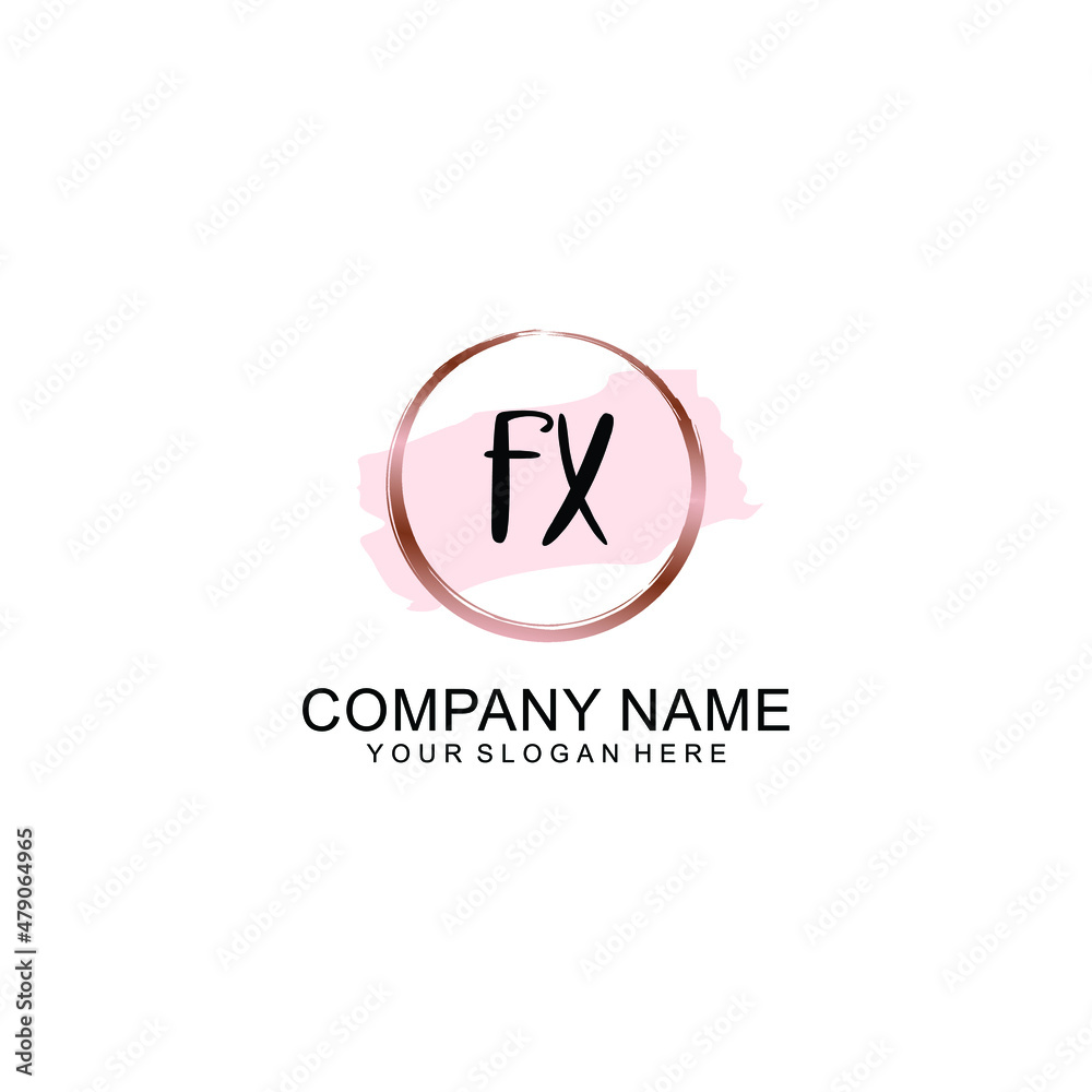 FX Initial handwriting logo vector. Hand lettering for designs FX Initial handwriting logo vector. Hand lettering for designs