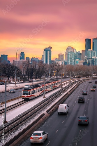 City Commutes At Sunrise