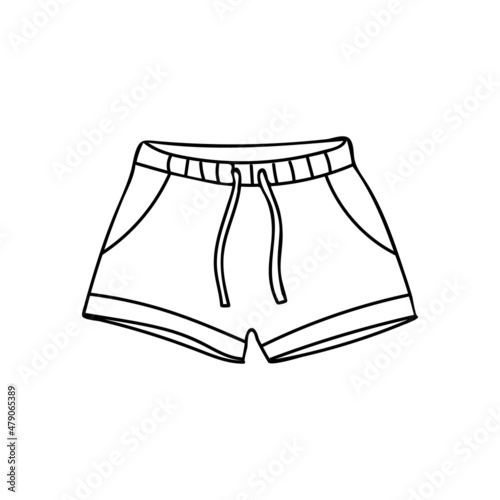 Doodle man swimming trunks in vector. Hand drawn man swimming trunks in vector. Doodle beach wear in vector