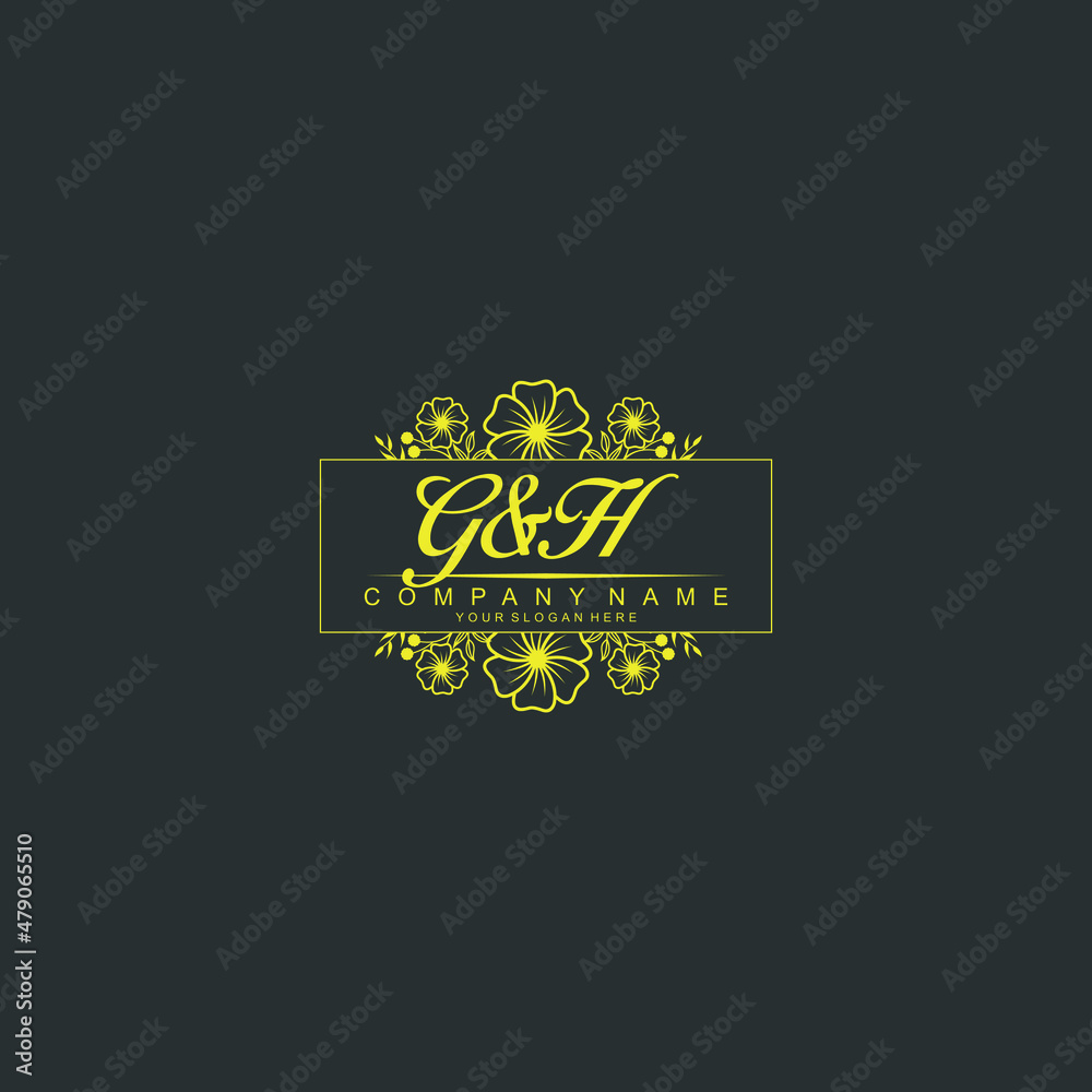 GH Initial handwriting logo vector. Hand lettering for designs GH Initial handwriting logo vector. Hand lettering for designs
