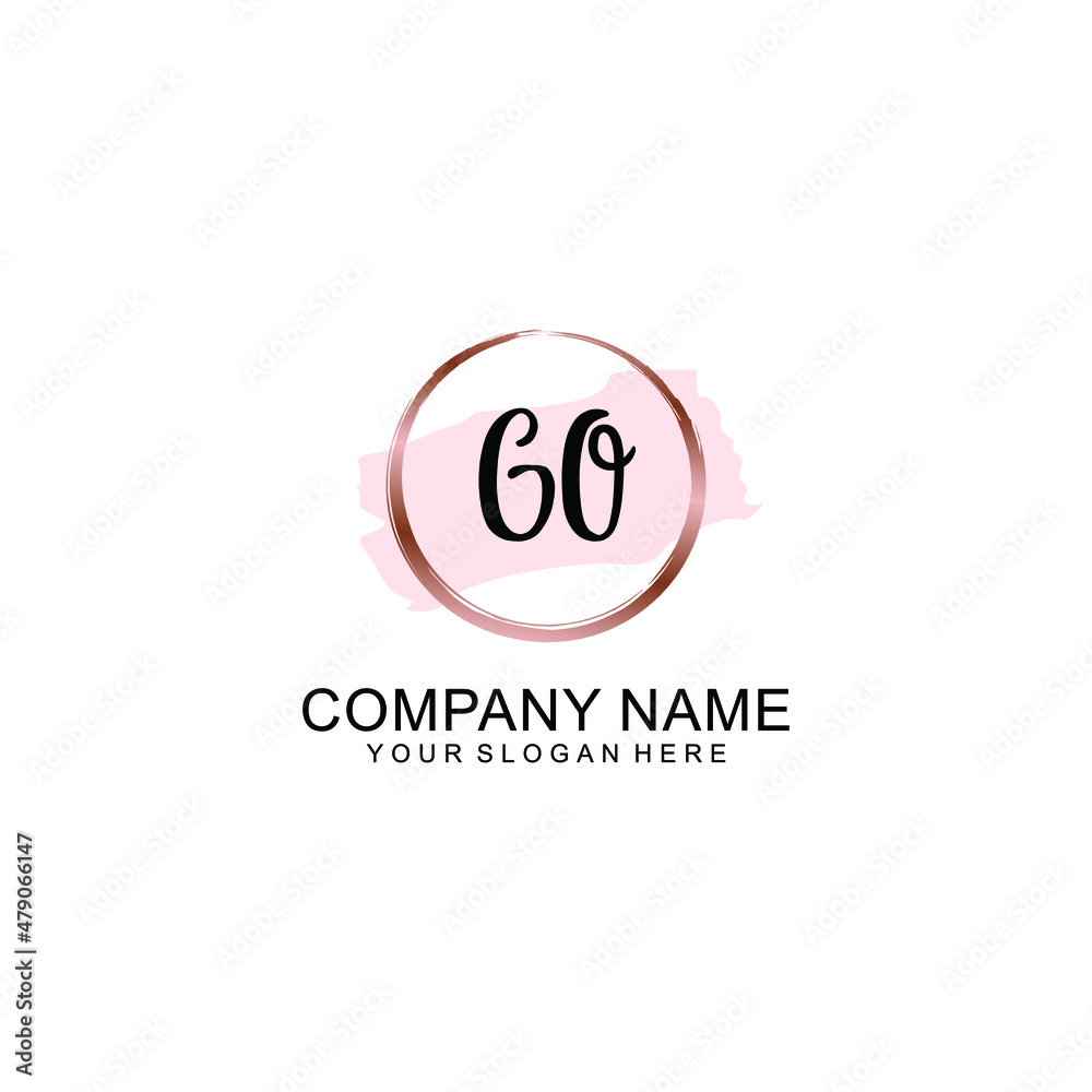 GO Initial handwriting logo vector. Hand lettering for designs GO Initial handwriting logo vector. Hand lettering for designs