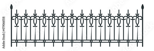Metal fence-grid pattern.Forged fence Decor element. Vector