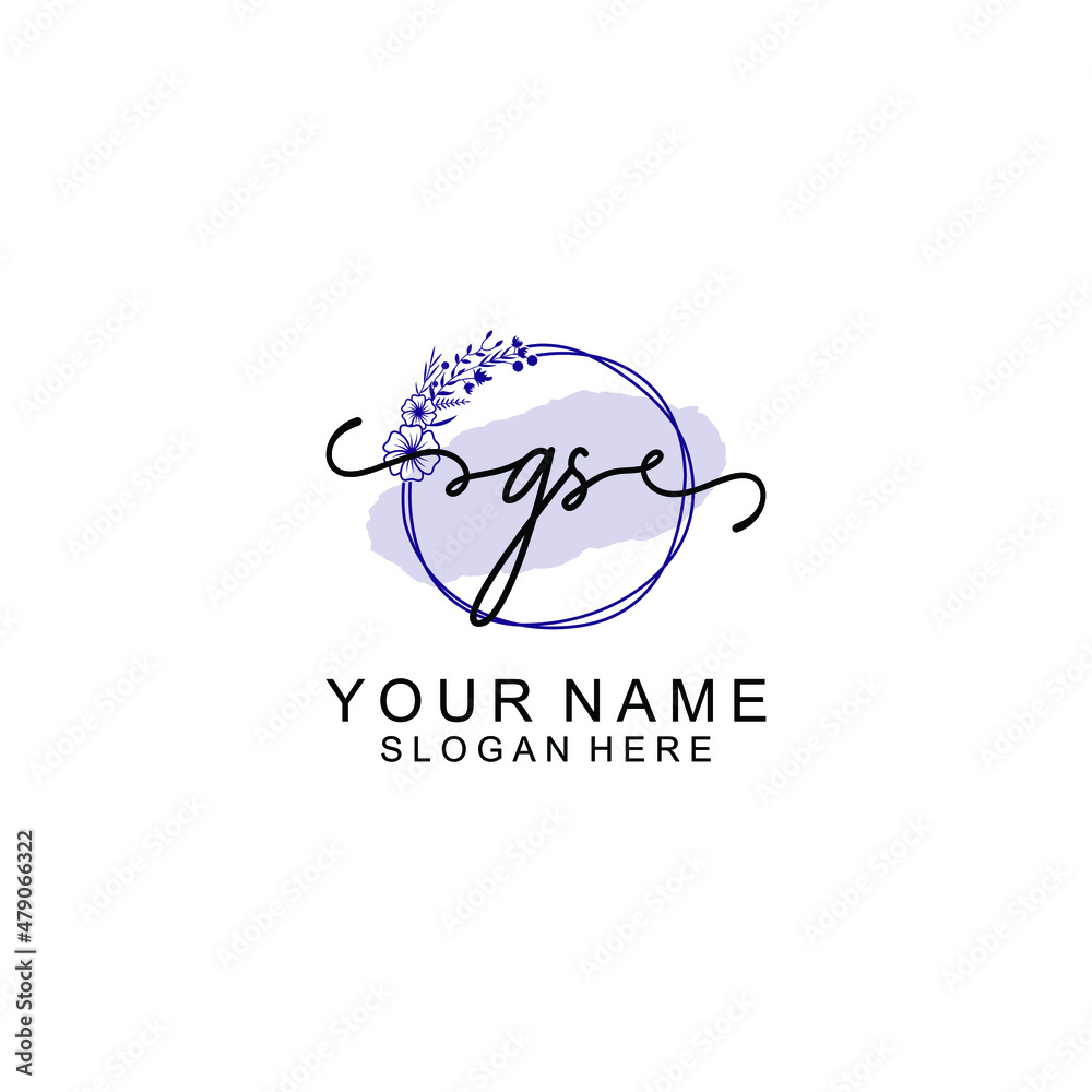 Initial GS beauty monogram and elegant logo design handwriting logo of initial signature Initial GS beauty monogram and elegant logo design handwriting logo of initial signature