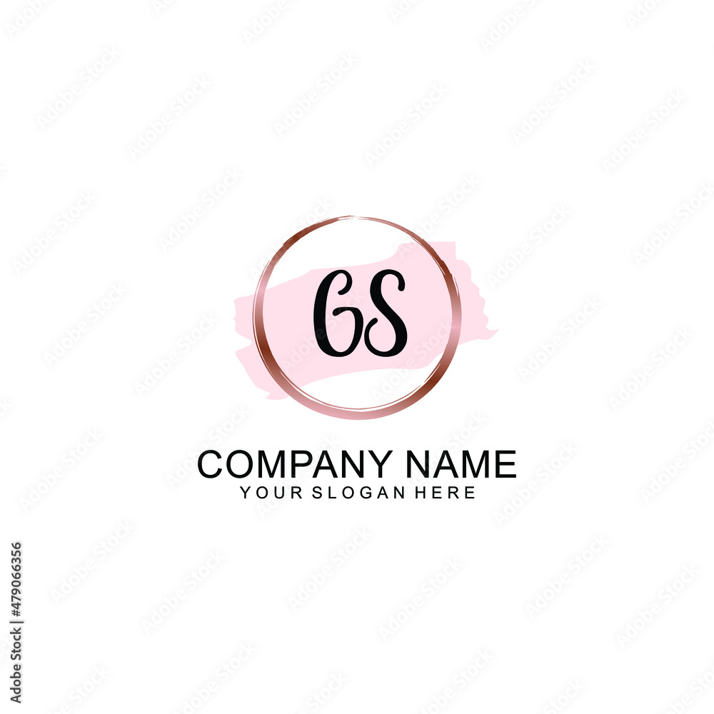 GS Initial handwriting logo vector. Hand lettering for designs