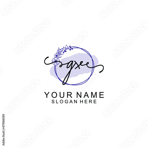 Initial GX beauty monogram and elegant logo design handwriting logo of initial signature