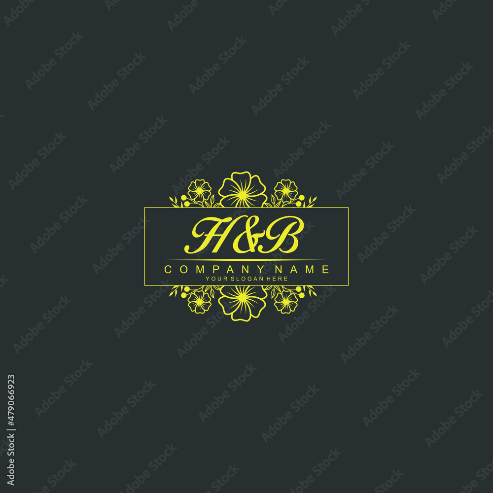HB Initial handwriting logo vector. Hand lettering for designs HB Initial handwriting logo vector. Hand lettering for designs