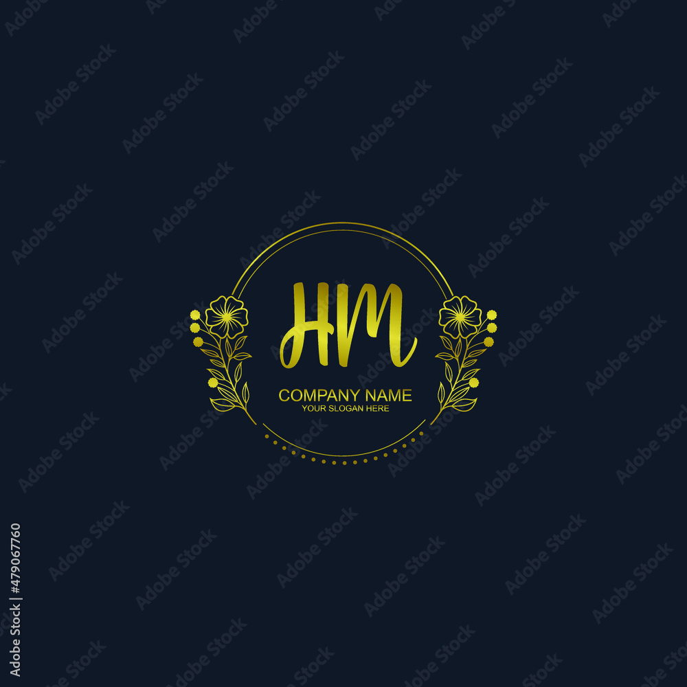 HM initial hand drawn wedding monogram logos HM initial hand drawn wedding monogram logos