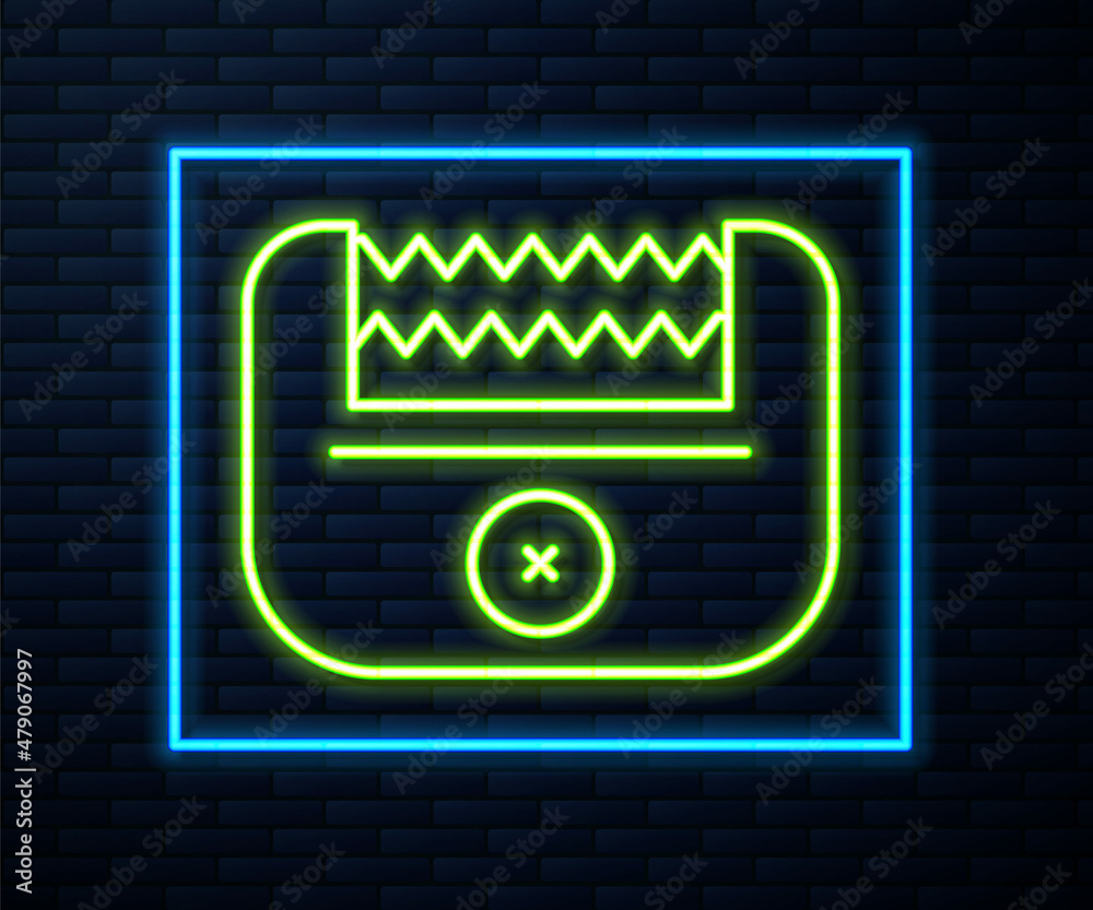 Glowing neon line Electrical hair clipper or shaver icon isolated on brick wall background. Barbershop symbol. Vector Glowing neon line Electrical hair clipper or shaver icon isolated on brick wall background. Barbershop symbol. Vector