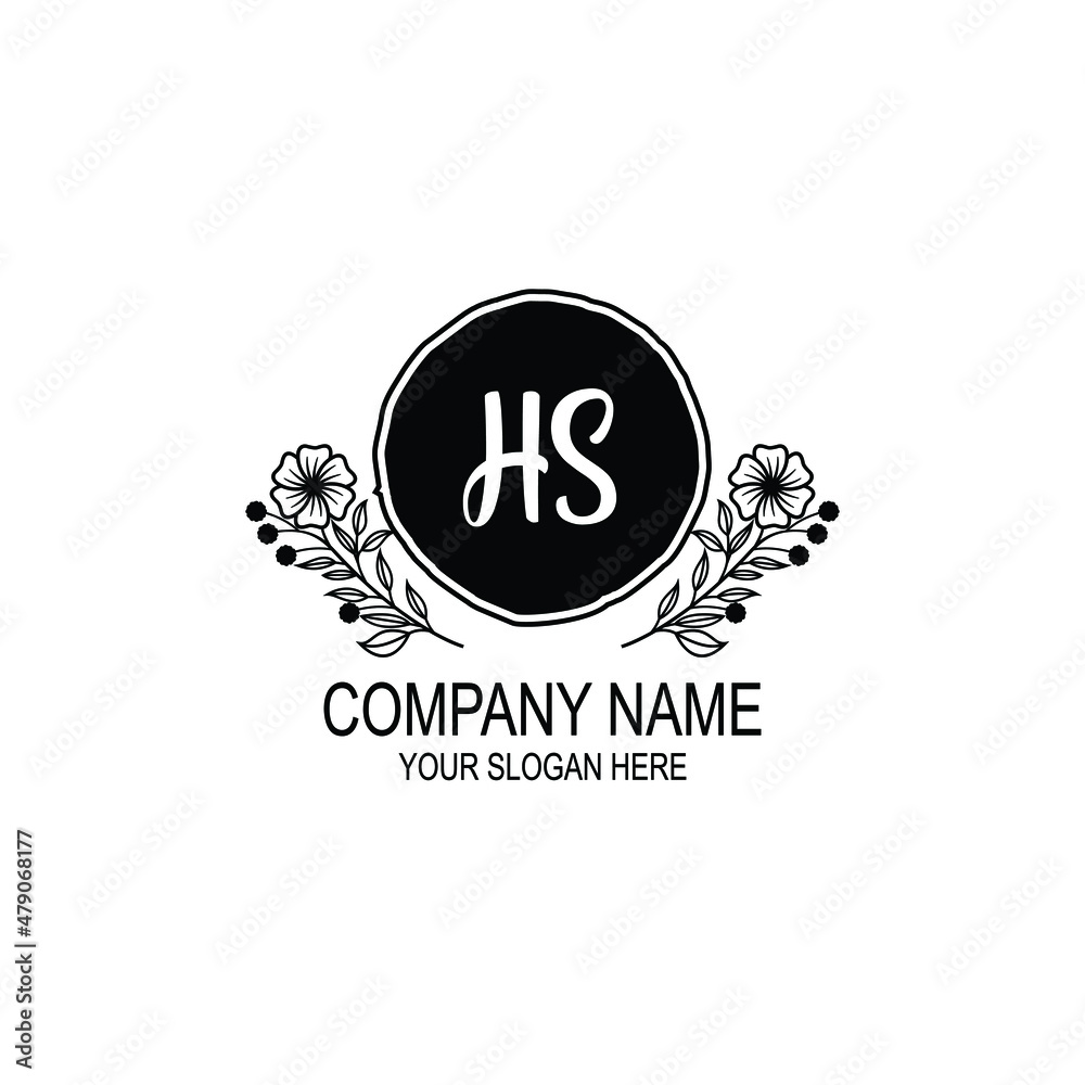 HS initial hand drawn wedding monogram logos HS initial hand drawn wedding monogram logos