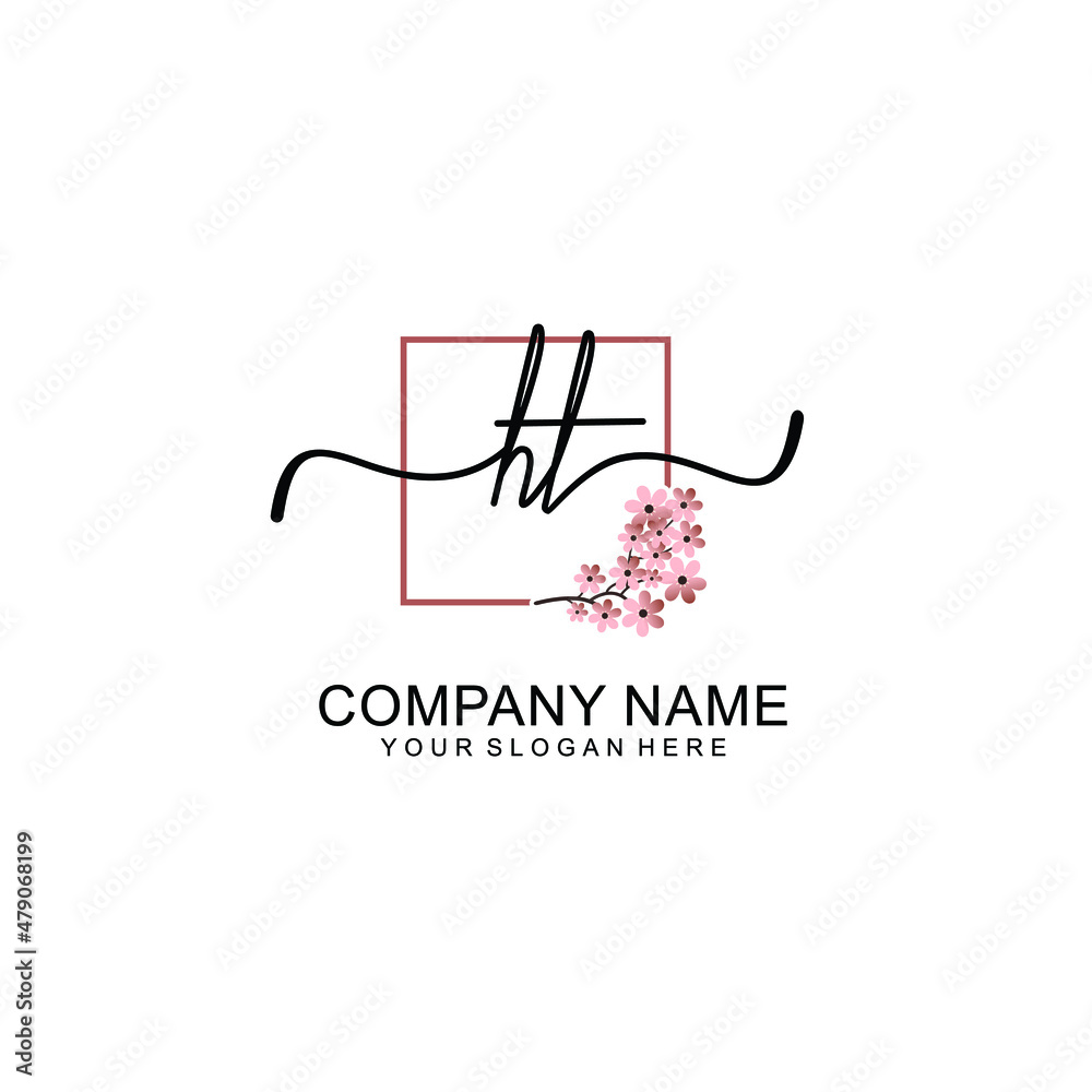 Initial HT beauty monogram and elegant logo design handwriting logo of initial signature Initial HT beauty monogram and elegant logo design handwriting logo of initial signature