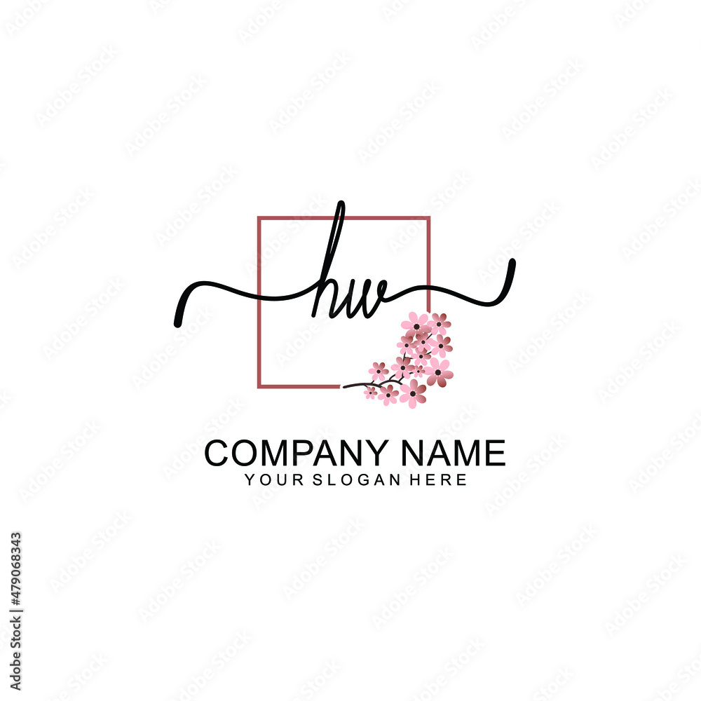 Initial HW beauty monogram and elegant logo design handwriting logo of initial signature Initial HW beauty monogram and elegant logo design handwriting logo of initial signature