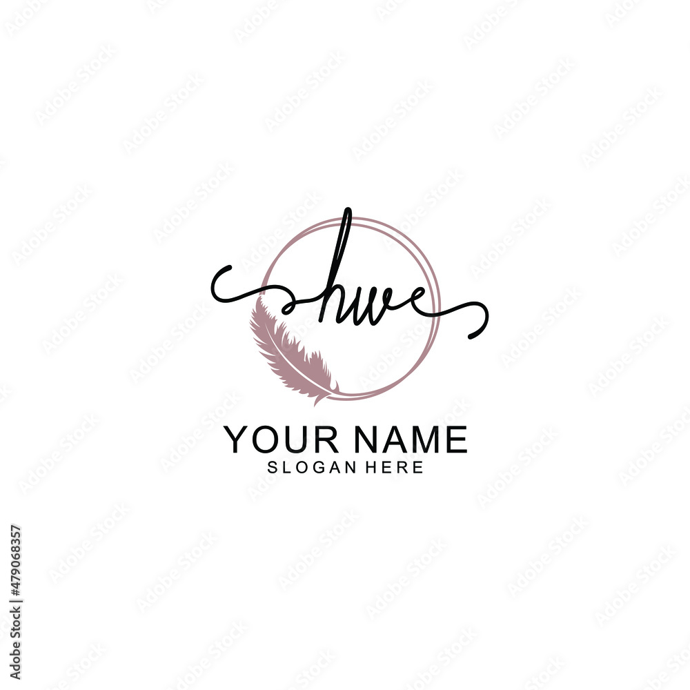 Initial HW beauty monogram and elegant logo design handwriting logo of initial signature Initial HW beauty monogram and elegant logo design handwriting logo of initial signature