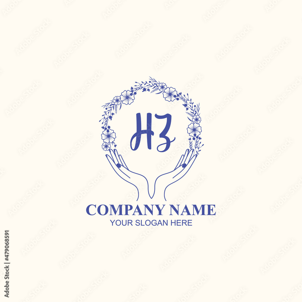 HZ initial hand drawn wedding monogram logos HZ initial hand drawn wedding monogram logos