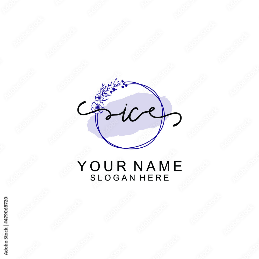 Initial IC beauty monogram and elegant logo design handwriting logo of initial signature Initial IC beauty monogram and elegant logo design handwriting logo of initial signature