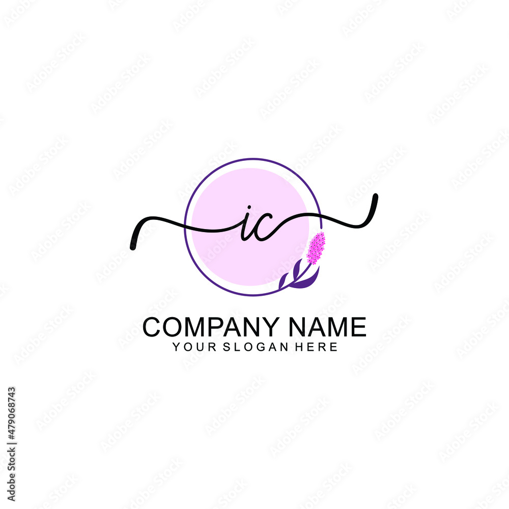 Initial IC beauty monogram and elegant logo design handwriting logo of initial signature Initial IC beauty monogram and elegant logo design handwriting logo of initial signature