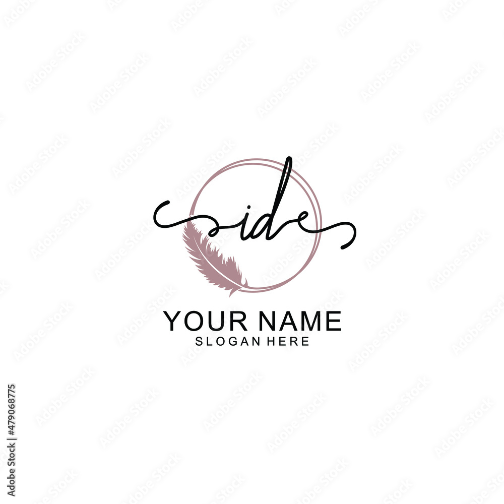 Initial ID beauty monogram and elegant logo design handwriting logo of initial signature Initial ID beauty monogram and elegant logo design handwriting logo of initial signature
