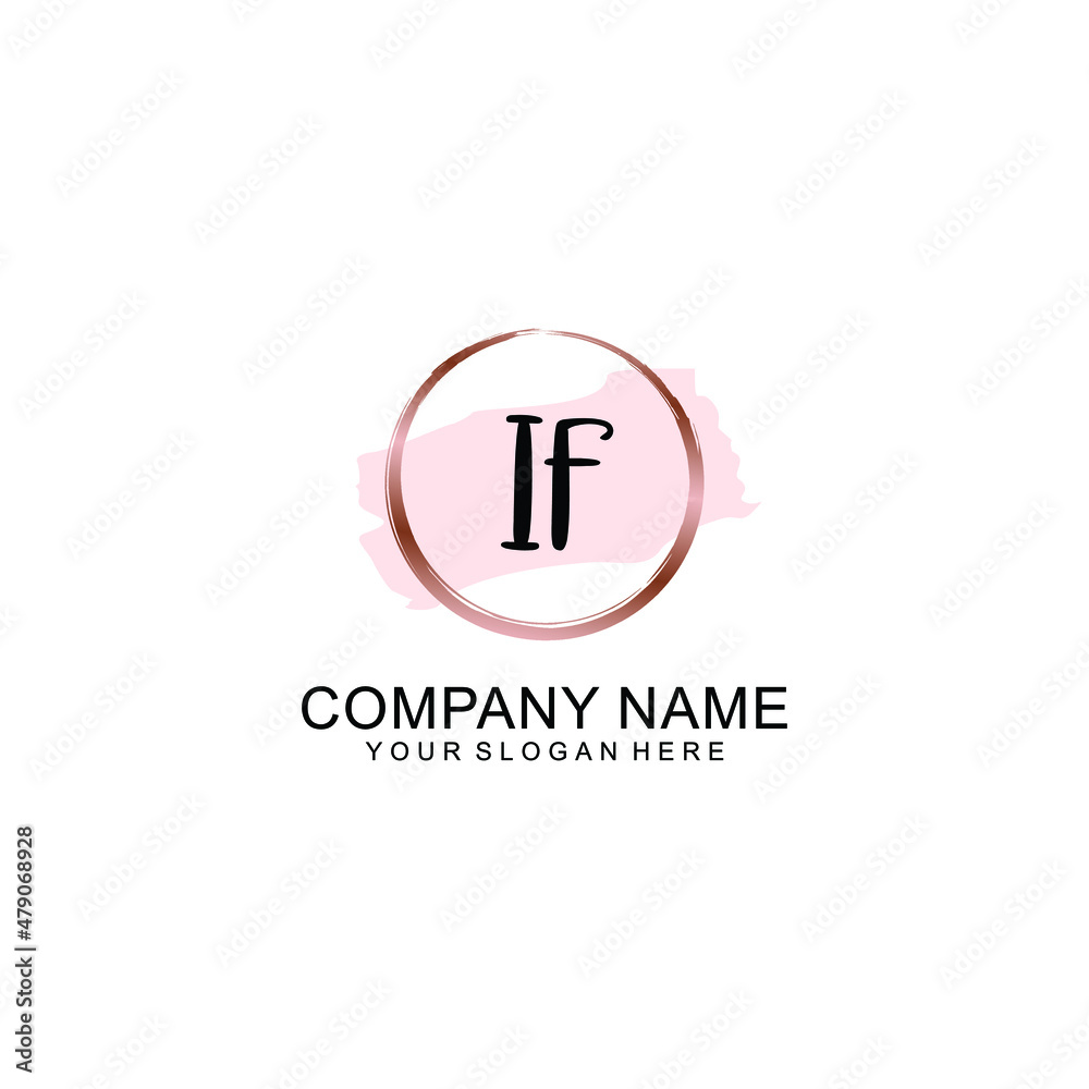 IF Initial handwriting logo vector. Hand lettering for designs IF Initial handwriting logo vector. Hand lettering for designs