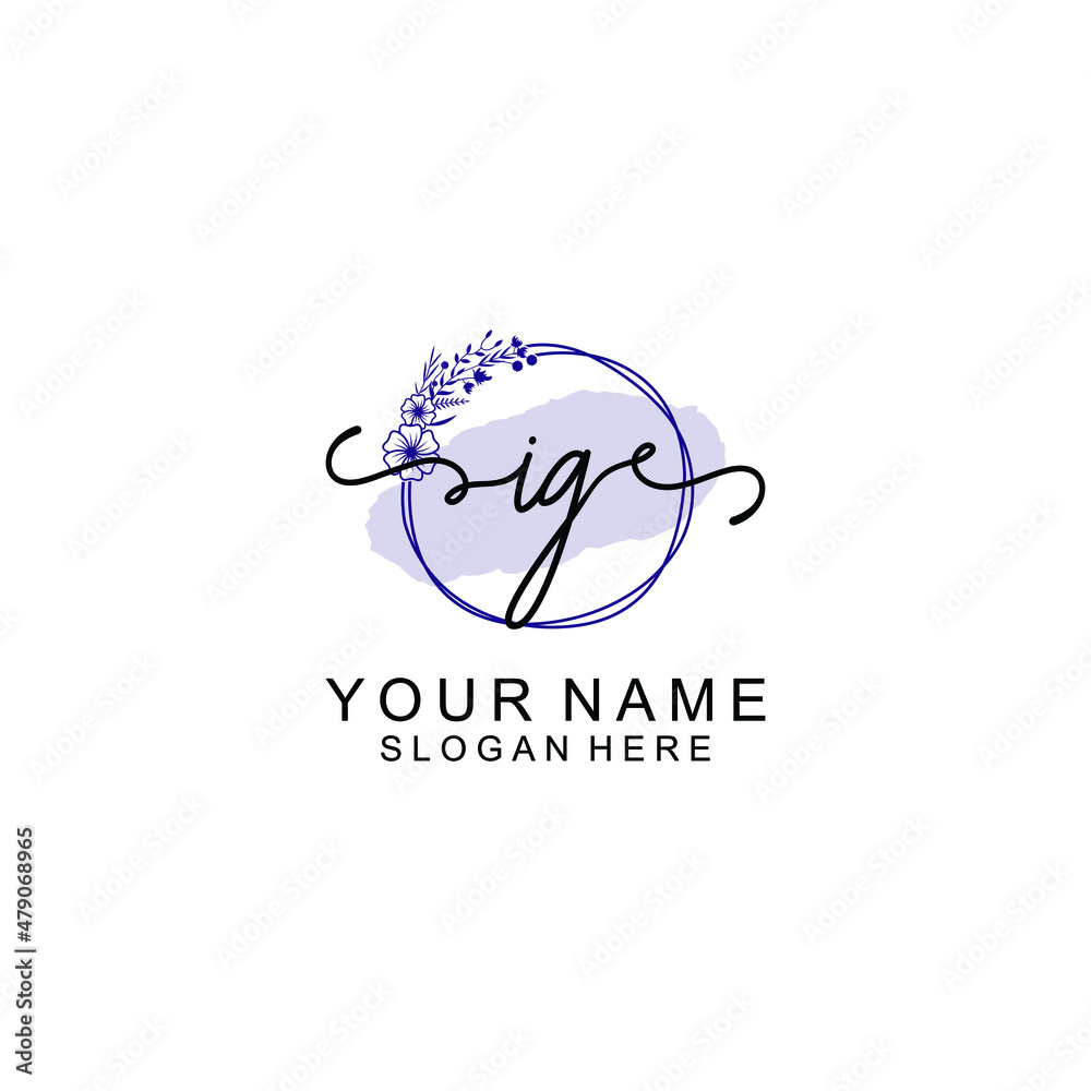 Initial IG beauty monogram and elegant logo design handwriting logo of initial signature Initial IG beauty monogram and elegant logo design handwriting logo of initial signature