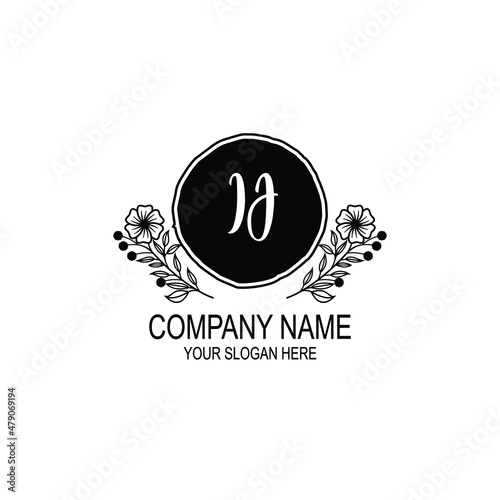 IJ initial hand drawn wedding monogram logos