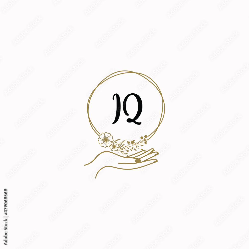 IQ initial hand drawn wedding monogram logos IQ initial hand drawn wedding monogram logos