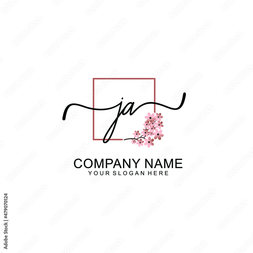 Initial JA beauty monogram and elegant logo design handwriting logo of initial signature Initial JA beauty monogram and elegant logo design handwriting logo of initial signature