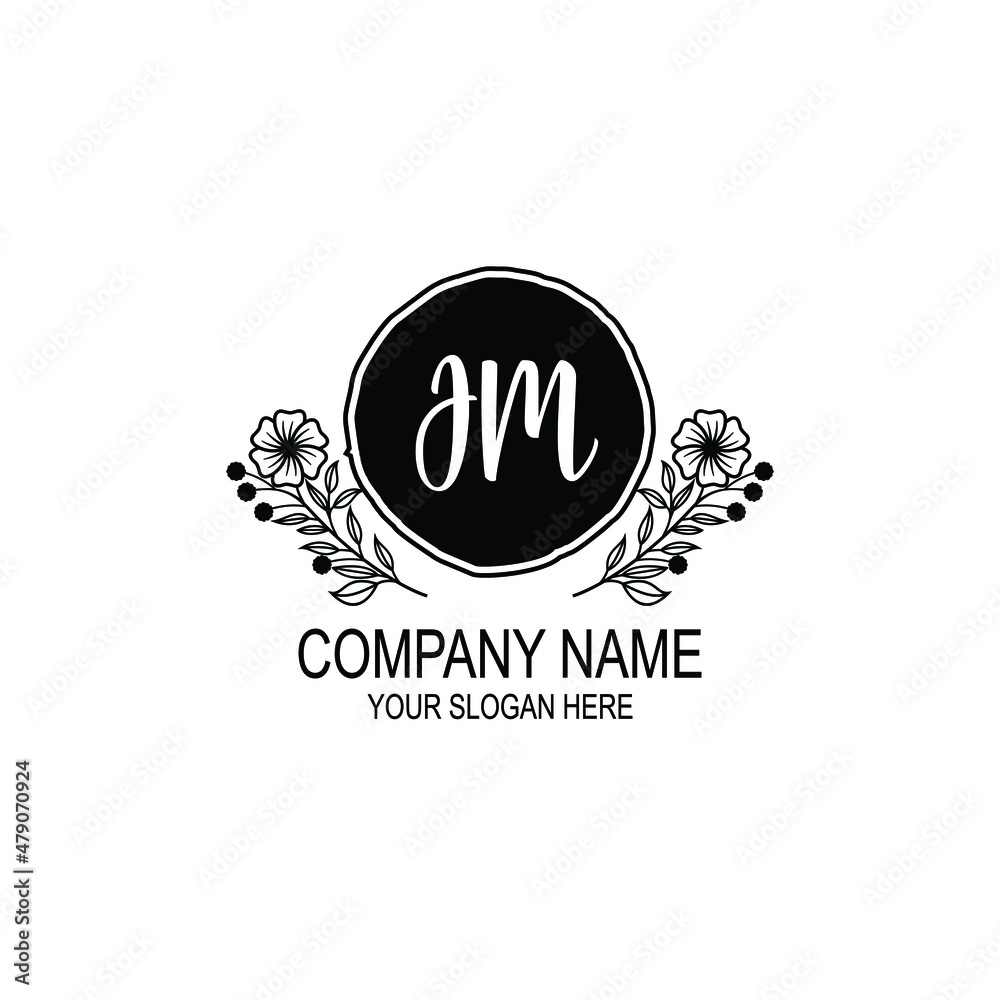 JM initial hand drawn wedding monogram logos JM initial hand drawn wedding monogram logos