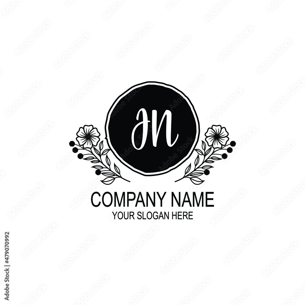 JN initial hand drawn wedding monogram logos JN initial hand drawn wedding monogram logos