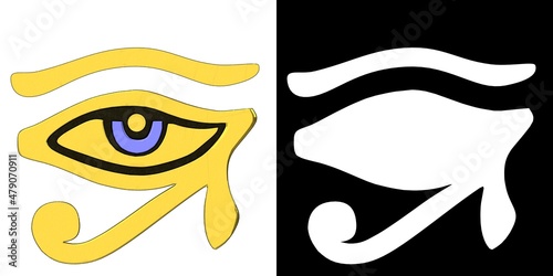 Obraz na plátně 3D rendering illustration of an eye of horus or ra