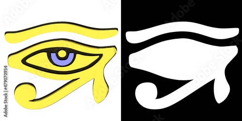 3D rendering illustration of an eye of horus or ra