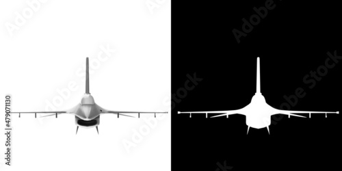 3D rendering illustration template of a fighter bomber aircraft Fotobehang