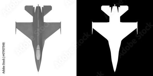 Slika na platnu 3D rendering illustration template of a fighter bomber aircraft