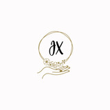 JX initial hand drawn wedding monogram logos