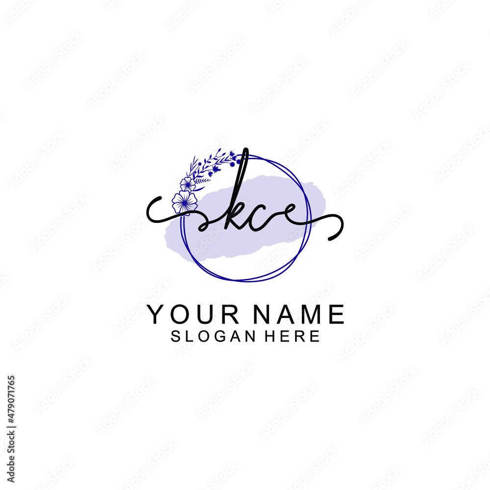Initial KC beauty monogram and elegant logo design handwriting logo of initial signature Initial KC beauty monogram and elegant logo design handwriting logo of initial signature